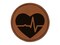 EKG Pulse Heart Beat Round Iron-On Engraved Faux Leather Patch Applique - 2.5"